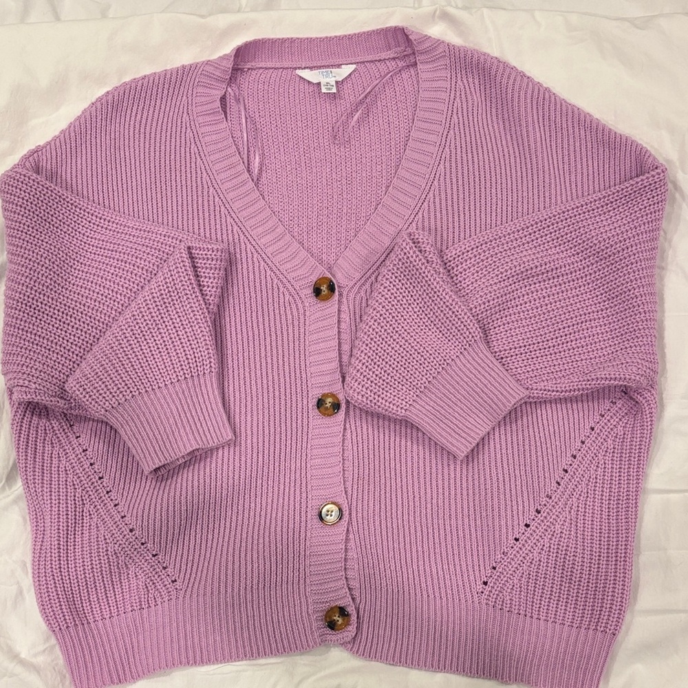 Time and Tru Lavender Knit Cardigan